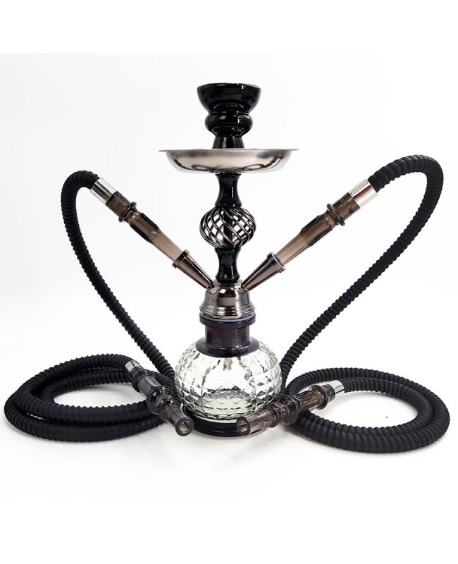 32cm Portable Hookah Pipe - Lightweight Metal Shisha with Washable Hose (Single/Double) for Home & Parties hookah pipe - Product image