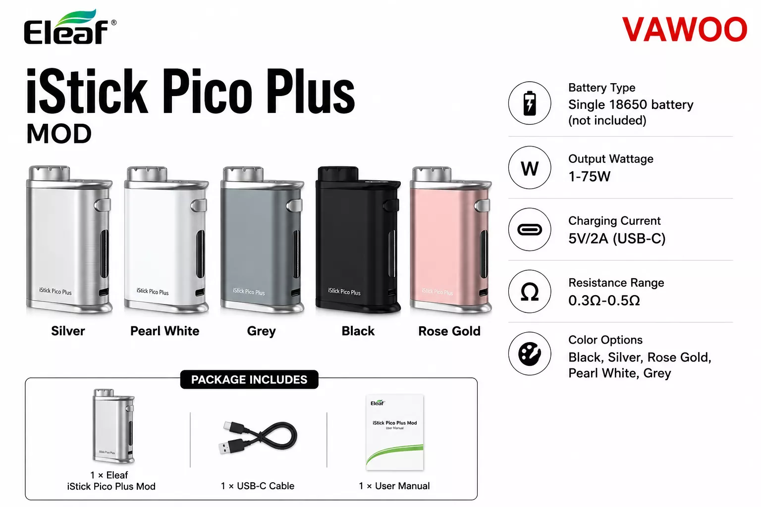 Eleaf iStick Pico Plus Mod vape mod for vape mods - related product image