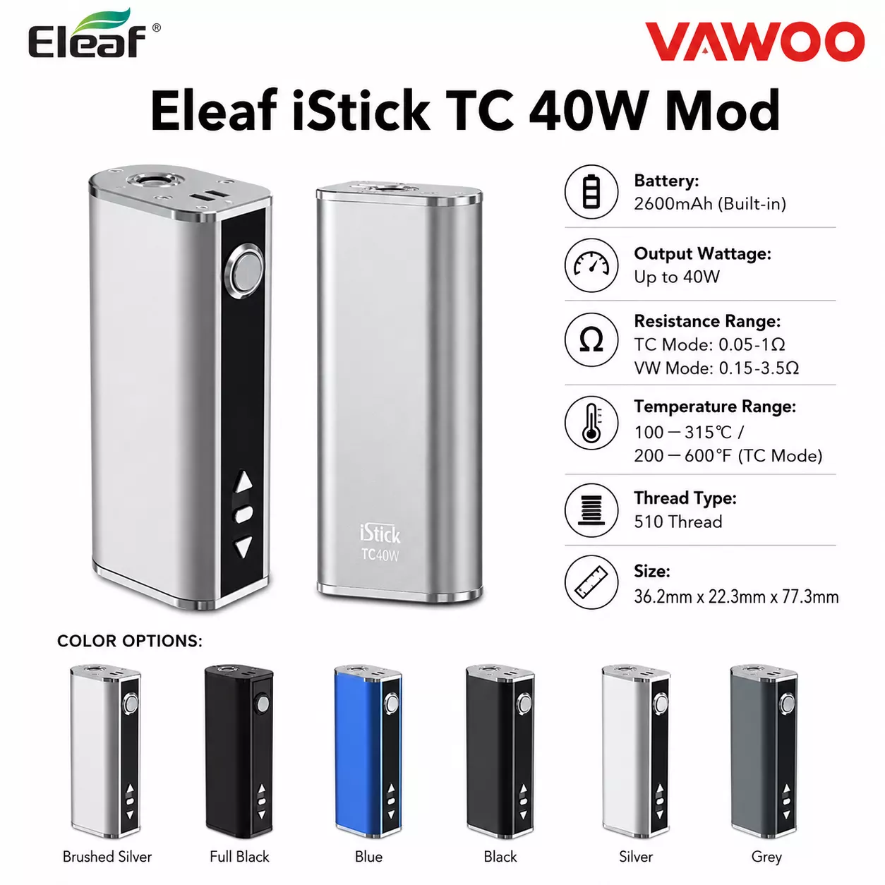 Eleaf iStick TC 40W Mod vape mod for vape mods - related product image