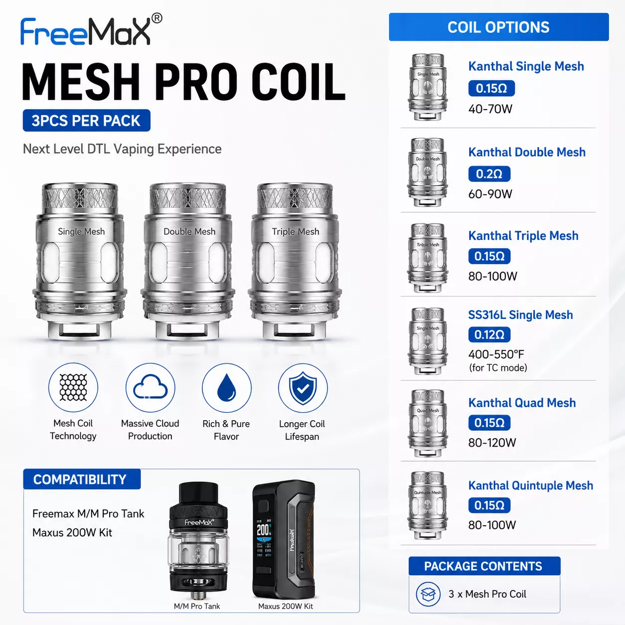 Freemax Mesh Pro Coil 3pcs replacement coil for coils & atomizers - related product image