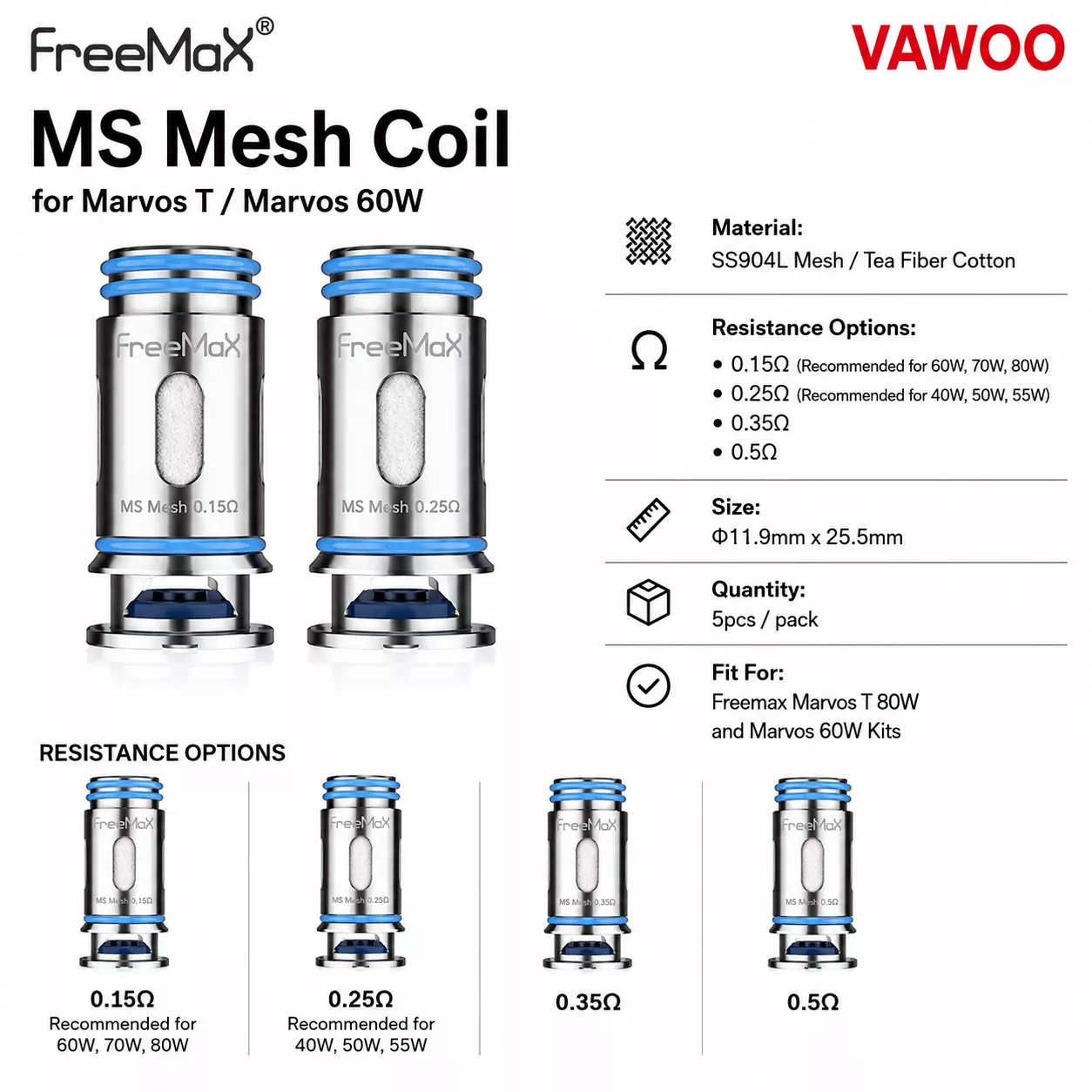 Freemax MS Mesh Coil for Marvos T/Marvos 60W replacement coil for coils & atomizers - main product image