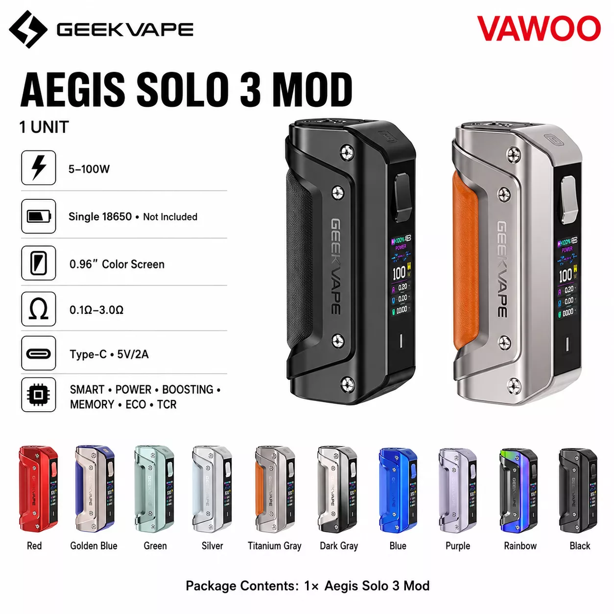 GeekVape Aegis Solo III 3 Mod by Vaping Space vape mod for vape mods - related product image