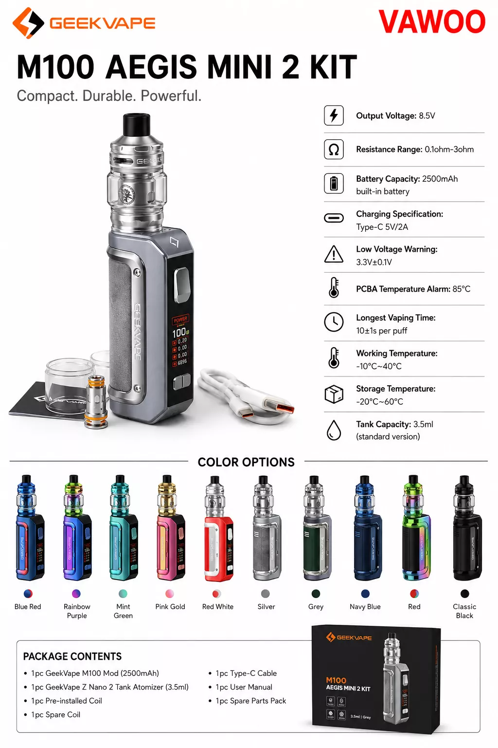 GeekVape M100 Aegis Mini 2 Kit vape kit for coils & atomizers - related product image