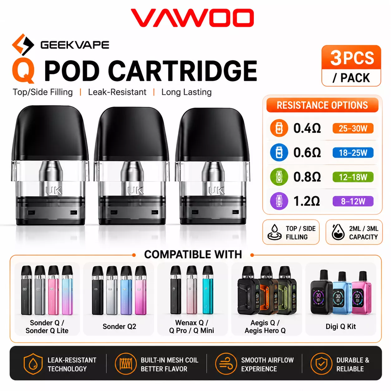 GeekVape Q Pod Cartridge pod system for pod systems - main product image