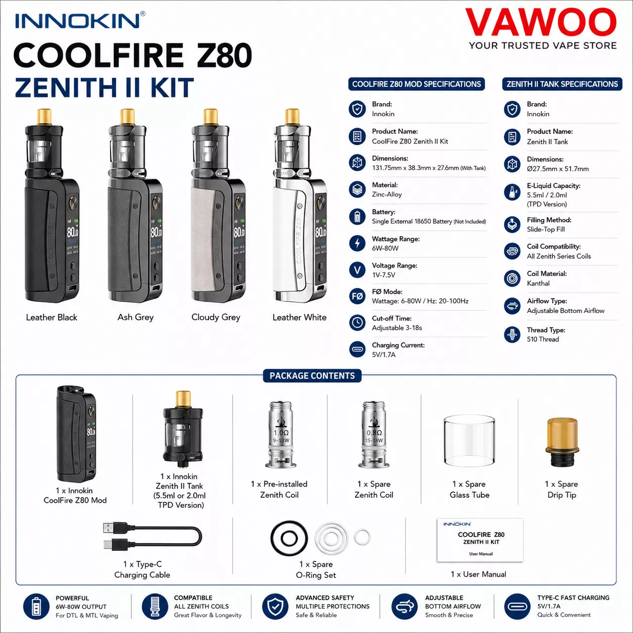 Innokin CoolFire Z80 Zenith II Kit vape kit for vape kits - related product image