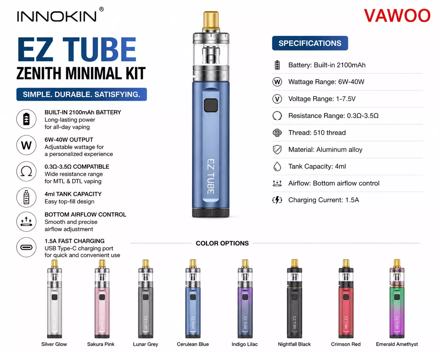 Innokin EZ Tube Zenith Minimal Kit vape kit for vape kits - main product image