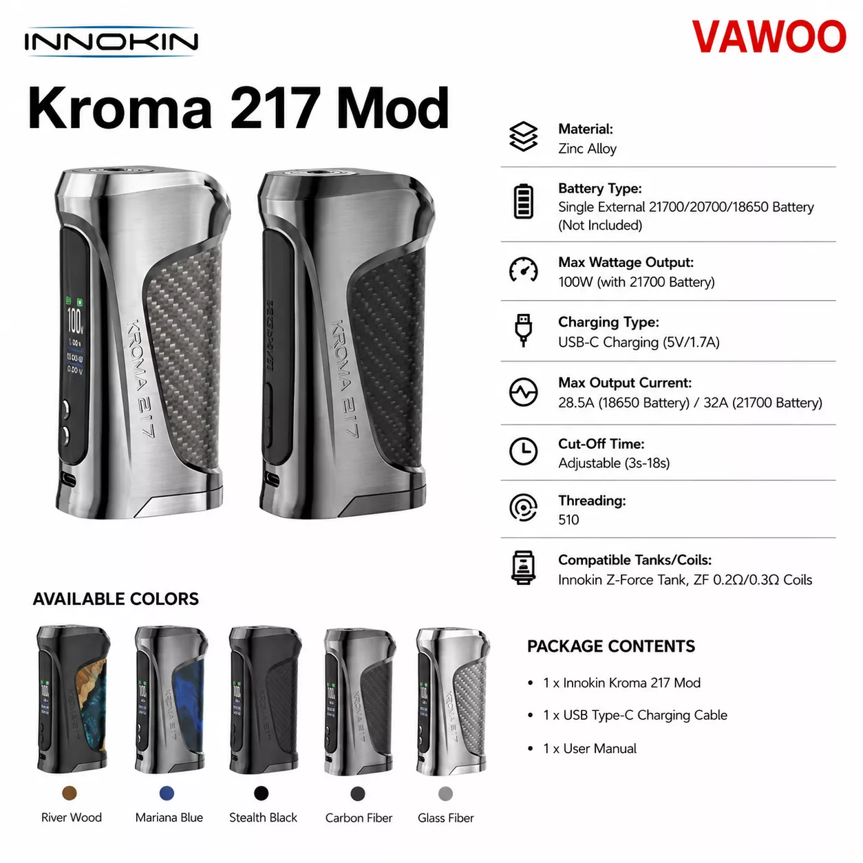 Innokin Kroma 217 Mod vape mod for vape mods - related product image