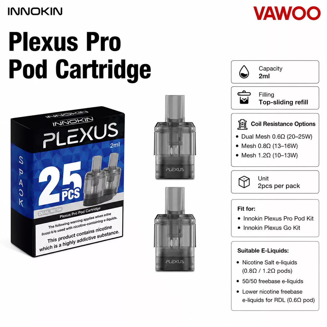 Innokin Plexus Pro Pod Cartridge pod system for pod systems - main product image