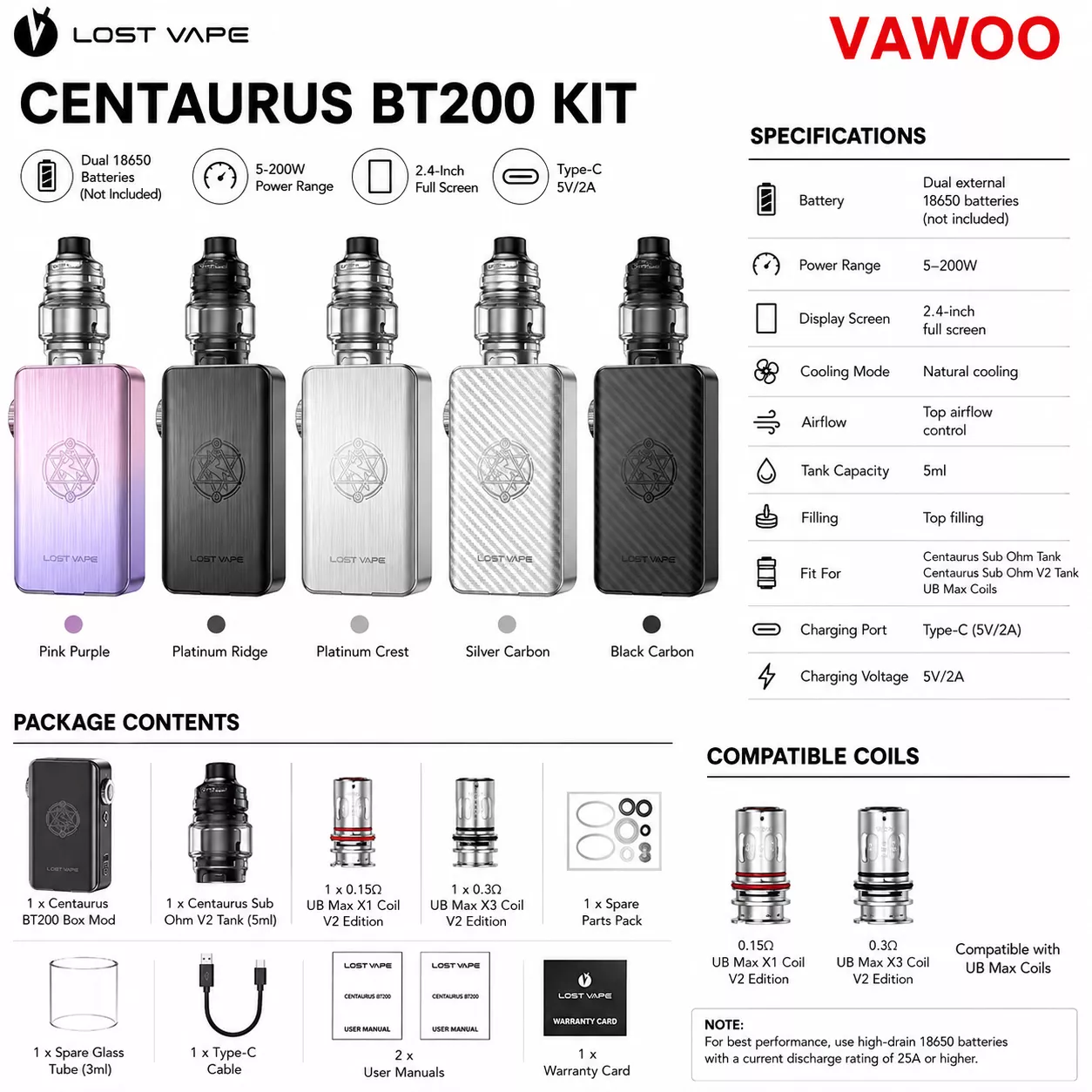 Lost Vape Centaurus BT200 Kit by Vaping Space vape kit for vape mods - related product image
