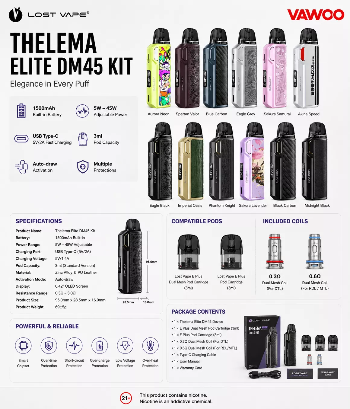 Lost Vape Thelema Elite DM45 Kit vape kit for pod systems - related product image