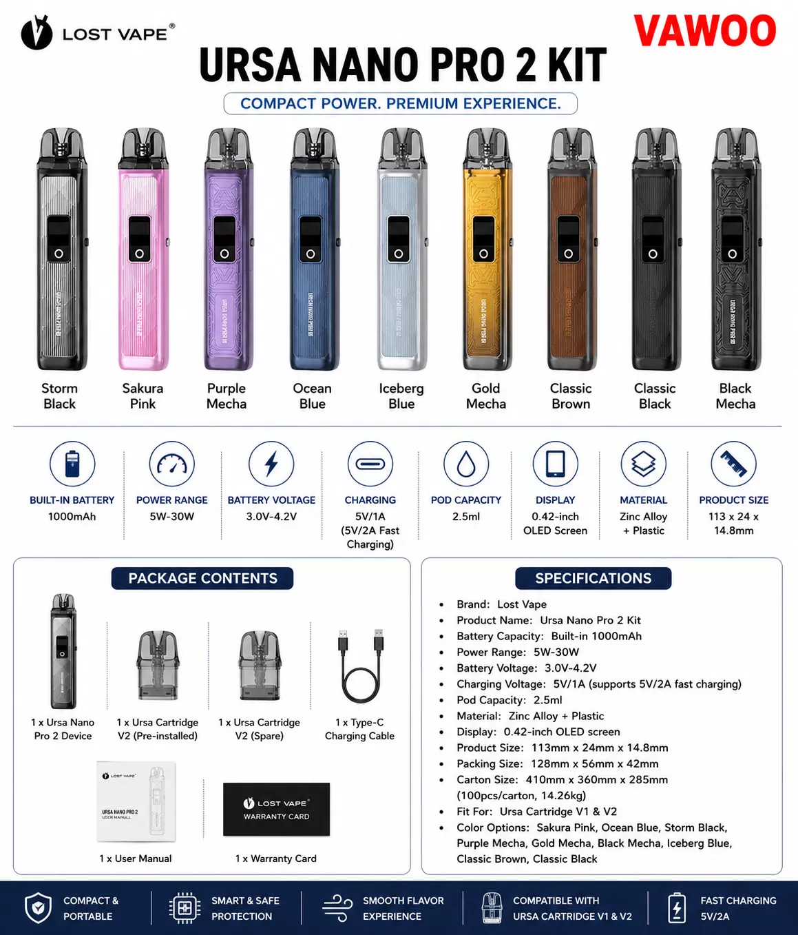 Lost Vape Ursa Nano Pro 2 Kit vape kit for pod systems - main product image