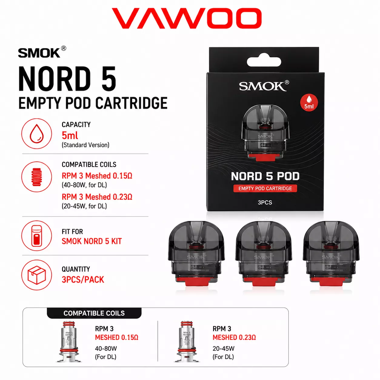 SMOK Nord 5 Empty Pod Cartridge pod system for pod systems - related product image