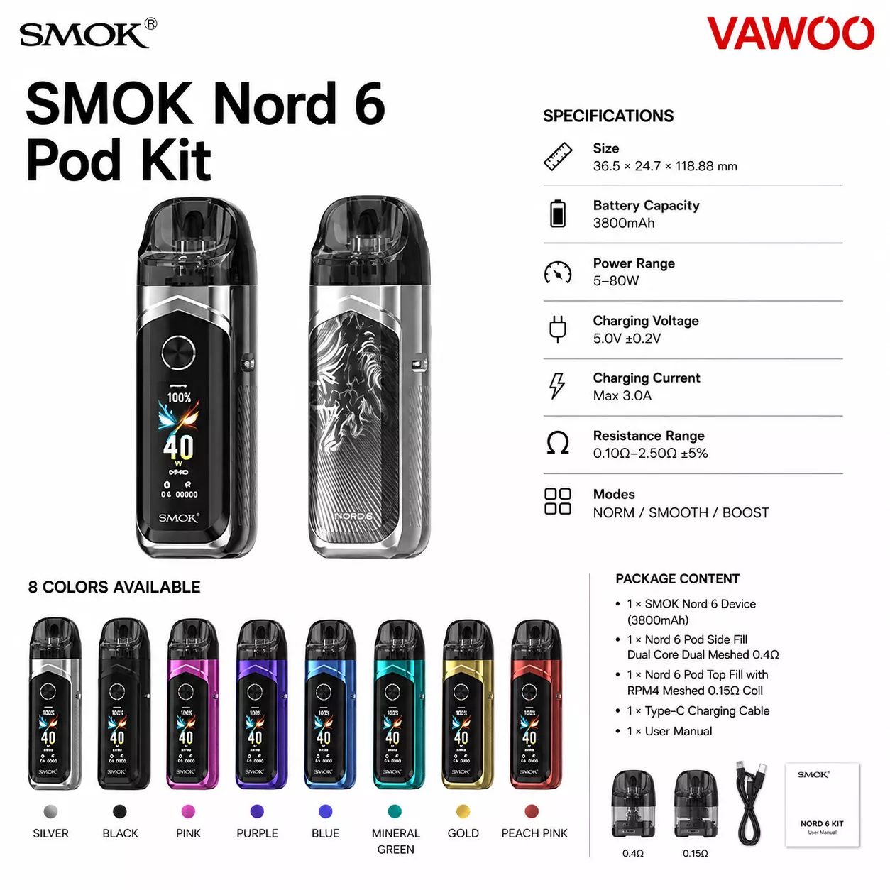 SMOK Nord 6 Pod Kit pod system for pod systems - related product image