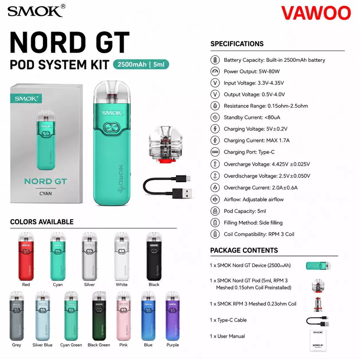 SMOK Nord GT Pod System Kit 2500mAh 5ml pod system for pod systems - related product image