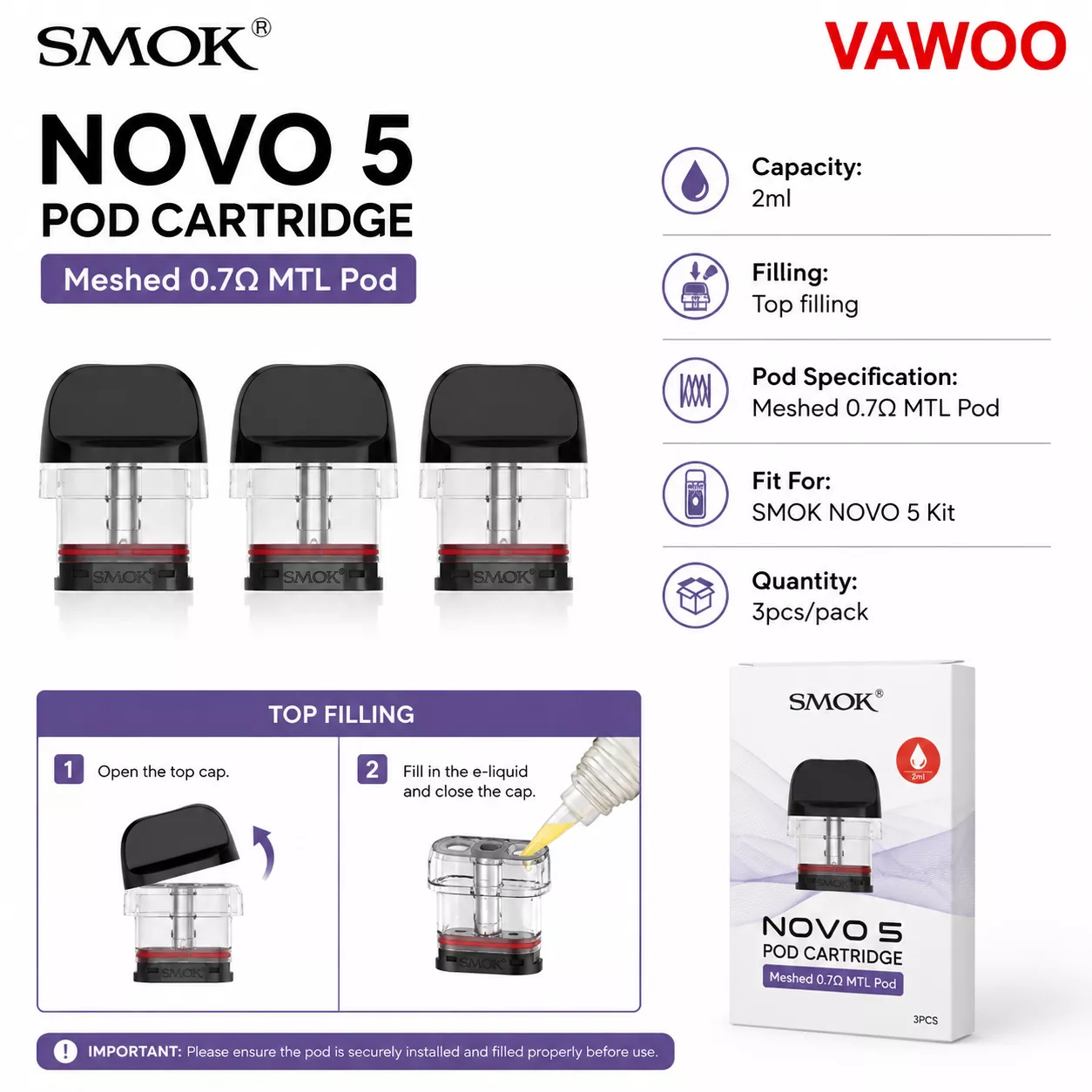 SMOK NOVO 5 Pod Cartridge pod system for coils & atomizers - related product image