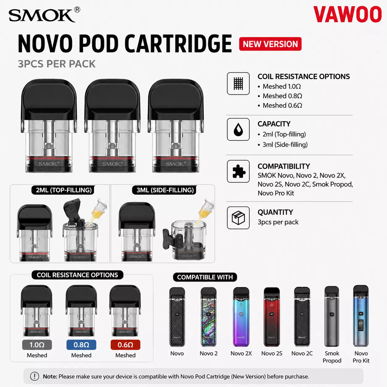 SMOK Novo Pod Cartridge New Version pod system for coils & atomizers - related product image