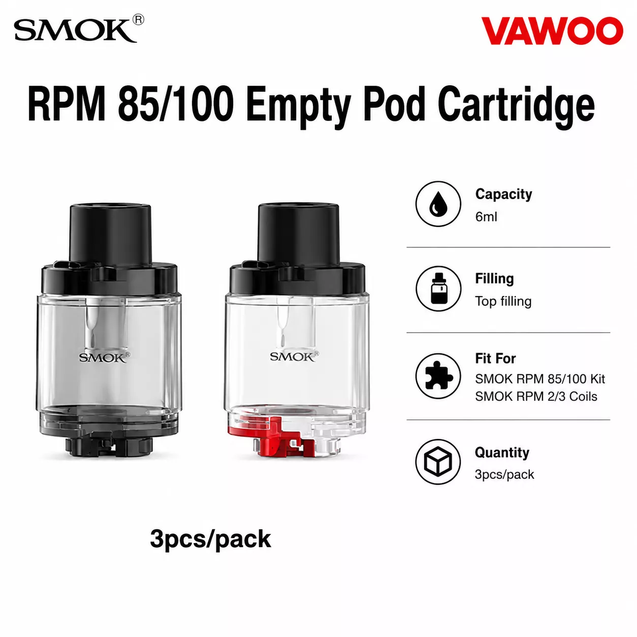SMOK RPM 85/100 Empty Pod Cartridge pod system for coils & atomizers - main product image