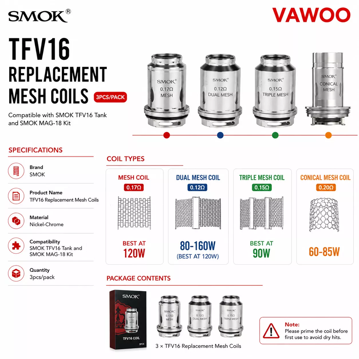 SMOK TFV16 Replacement Mesh Coil 3pcs replacement coil for coils & atomizers - related product image