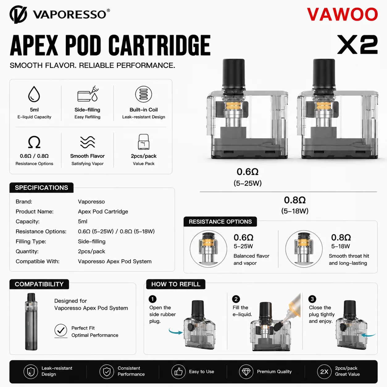 Vaporesso Apex Pod Cartridge by Vaping Space pod system for pod systems - related product image