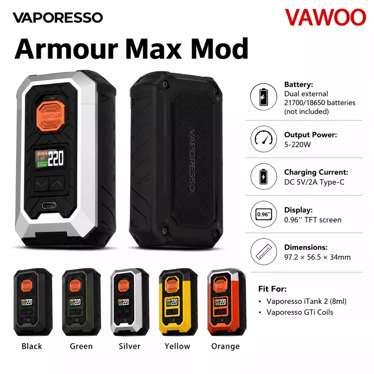 Vaporesso Armour Max Mod vape mod for vape mods - related product image