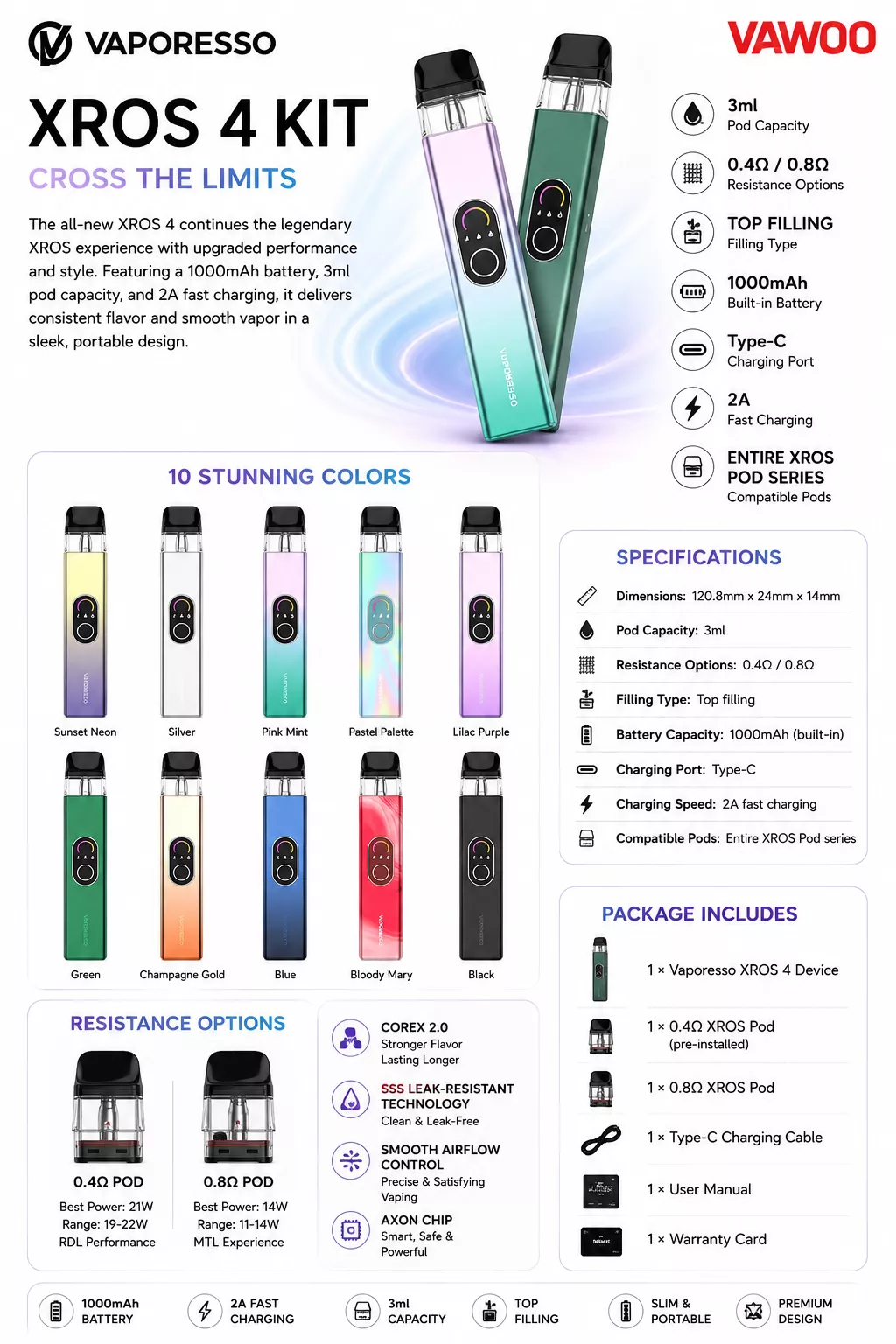 Vaporesso XROS 4 Kit vape kit for pod systems - related product image