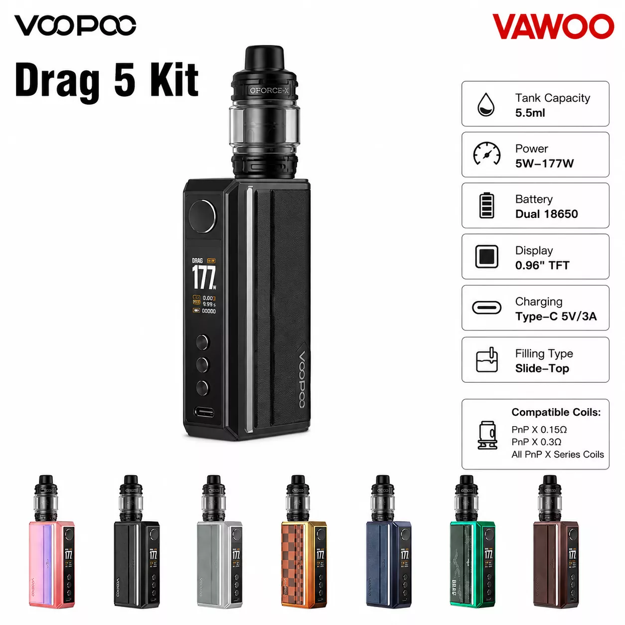 VOOPOO Drag 5 Kit vape kit for vape kits - related product image