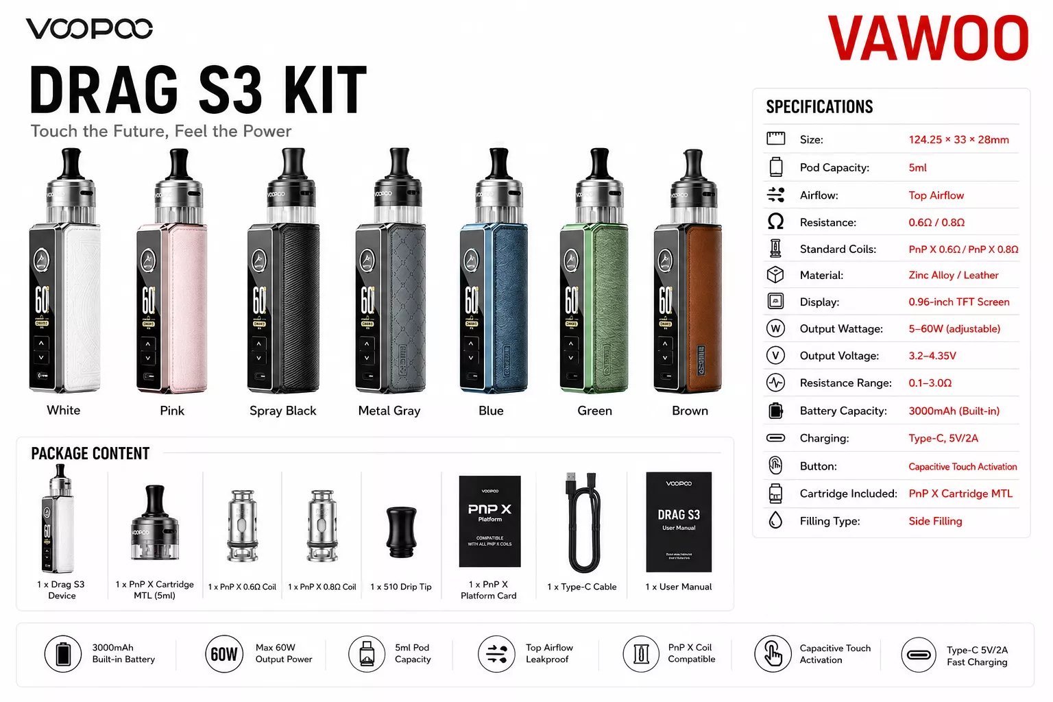 VOOPOO Drag S3 Pod Mod Kit vape mod for pod systems - related product image