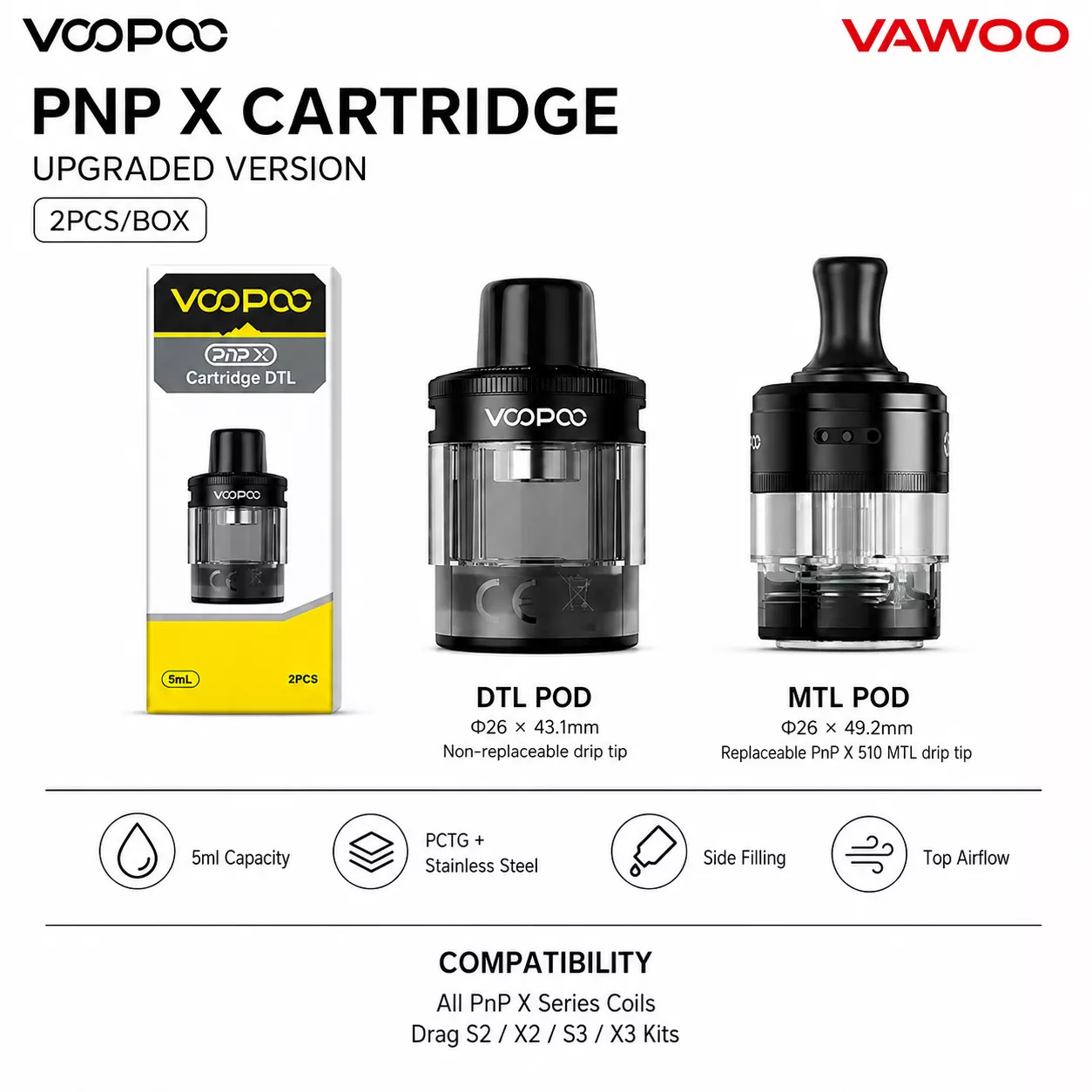 VOOPOO PnP X Empty Pod Cartridge Upgraded Version pod system for pod systems - related product image