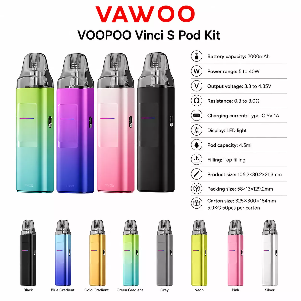 VOOPOO Vinci S Pod Kit pod system for pod systems - related product image