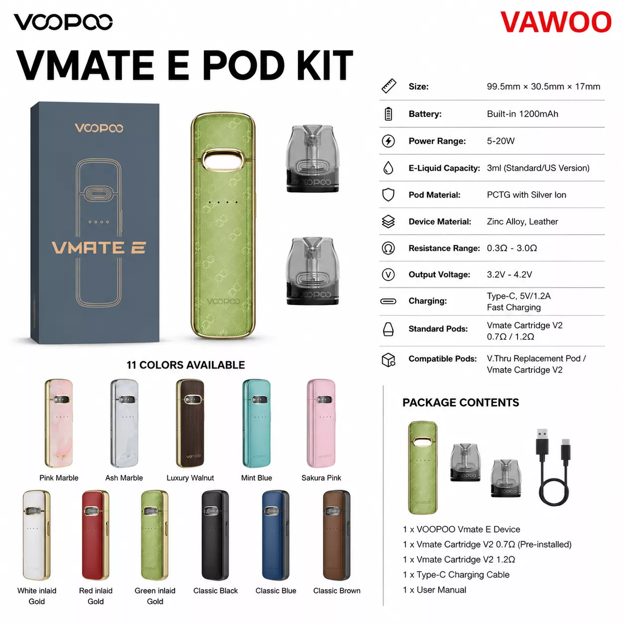 VOOPOO Vmate E Pod Kit pod system for pod systems - main product image