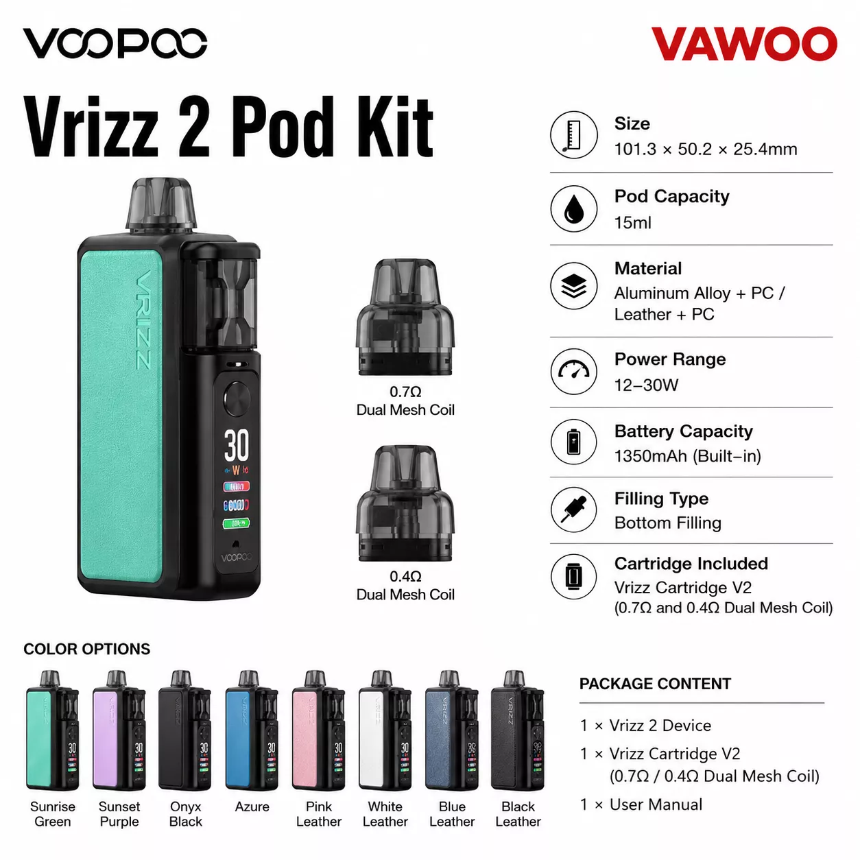 VOOPOO Vrizz 2 Pod Kit pod system for pod systems - main product image
